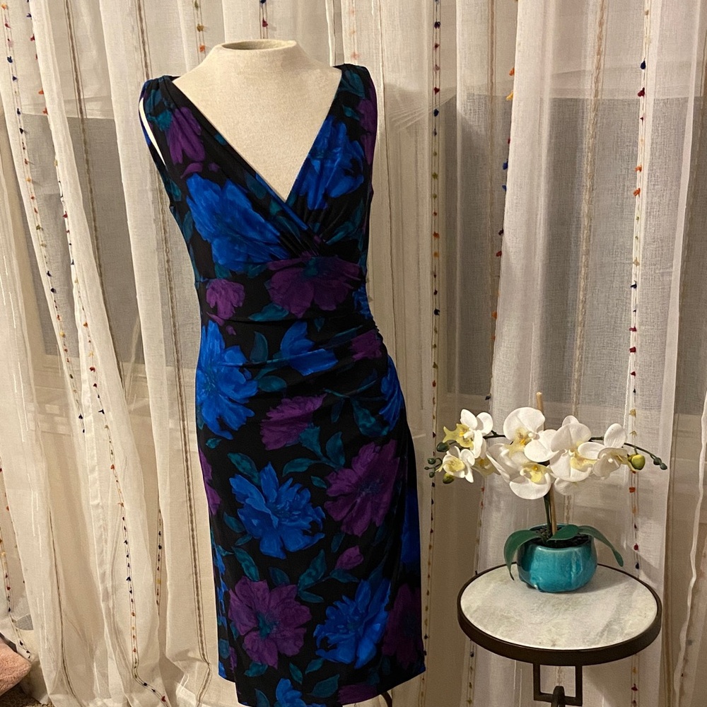 Like New Lauren Ralph Lauren Floral Faux Wrap Dress